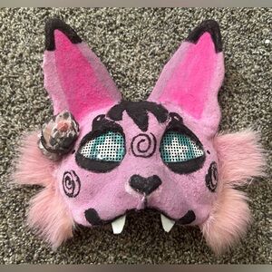 Pink rose cat mask
